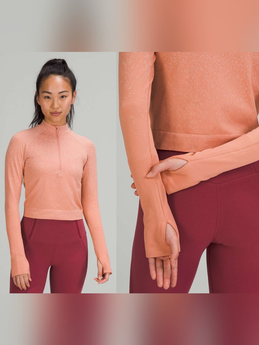 Lululemon Rest Less Cropped Half-Zip Long Sleeve Top
